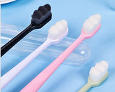 Home Ultra-Fine Toothbrush in Wavy Pink with Super Soft Bristles - Himpall